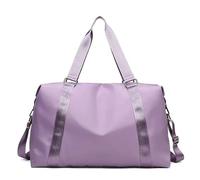 Bolsa de gimnasio plegable, impermeable, bolsa de fitness, bandolera, portátil, bolsa de entrenamiento, bolsa deportiva para viajes al aire libre, bolsa deportiva, L morado