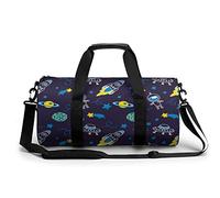 Bolsa de gimnasio portátil con diseño de astronautas, luna y cohetes para mujeres y hombres, bolsa de viaje para deportes, bolsa de gimnasio divertida bolsa de yoga