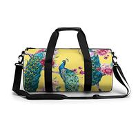 Bolsa de gimnasio portátil con estampado de pavo real para mujeres y hombres, bolsa de viaje para deportes, bolsa de gimnasio divertida bolsa de yoga