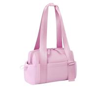 Bolsa de gimnasio portátil, multiuso, ligera, bolsa de gimnasio compacta, piel sintética, poliéster, 30,5 x 17,8 cm, bolsa de fin de semana para mujer, con bolsillo húmedo, Pink, Refer to description,