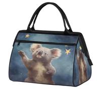 Bolsa de gimnasio Space Cute Koala para mujeres y hombres, bolsa de lona deportiva de viaje con funda para carrito, bolsa de gimnasio impermeable para fin de semana, bolsa de transporte para gimnasio,
