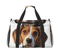 Bolsa de gimnasio Tropical Paradise para hombres y mujeres, bolsa de noche con compartimento para zapatos, bolsas de viaje y entrenamiento, Lindo perro Beagle, Talla única, Bolsa de viaje