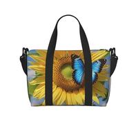 Bolsa de gimnasio Wild Goose by The Bridge para hombres y mujeres, bolsa de viaje con compartimento para zapatos, bolsas de entrenamiento, Girasol azul mariposa, Talla única, Bolsa de viaje