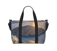 Bolsa de gimnasio Wild Goose by The Bridge para hombres y mujeres, bolsa de viaje con compartimento para zapatos, bolsas de entrenamiento, Paisaje del atardecer de la isla de Gre, Talla única, Bolsa