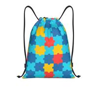 Bolsa De Gimnasiobolsas con Cordón para Vacaciones Senderismo Hombres 36X42Cm Ligera Ajustable Bolsa De Cuerdas Mes De Concientización sobre El Autismo