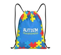 Bolsa De Gimnasiomochila Cuerdas para Mujeres Hombres Vacaciones 36X42Cm Ligera Fácil De Doblar Bolsa De Cuerdas Concientización sobre El Autismo