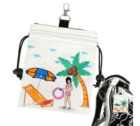 Bolsa de golf de piel sintética, bolsa de almacenamiento portátil para accesorios de golf con mosquetón de metal para pelotas de golf, camisetas, marcadores de pelota