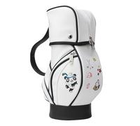 Bolsa de golf para mujer, bolsa de cuero para accesorios de golf, mini lindo panda impreso, elegante bolsa de pelota para mujer, organizador de accesorios compacto para curso, entrenamiento, juegos al