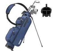 Bolsa de Golf Pencil Pequeña Findway, Bolsa de Golf Ligera y Portátil con Soporte, Separador de 3 Espacios, Correa Acolchada Ajustable, 5 Bolsillos y Asa de Transporte, para Hombre y Mujer