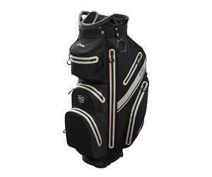 Bolsa de Golf Wilson, Bolsa W/S Exo Dry Cart, Bolsa Trolley para hasta 14 Palos, Accesorios de Golf para Hombres y Mujeres, Negro/Negro/Plata