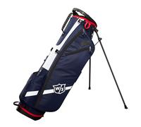 Bolsa de Golf Wilson, Bolsa W/S QS Quiver Stand, Bolsa de Transporte/trolley, 4 Compartimentos para varios palos de Golf, Accesorios de Golf para Hombres y Mujeres, Azul marino / Blanco / Rojo