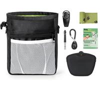 Bolsa de golosinas y riñonera para perros, bolsa de entrenamiento para perros con clicker de entrenamiento de perros, silbato silencioso ultrasónico, clicker de silbato 2 en 1, folleto guía de