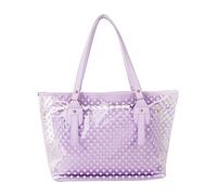 Bolsa de gran capacidad para mujer, de verano, de punto pequeño, transparente, de mano, con un hombro, bolsa de gelatina, bolsa de playa de PVC, Purple, Talla única