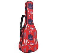 Bolsa de guitarra acústica de 42 pulgadas con mochila acolchada gruesa a prueba de golpes para guitarra clásica Bass Folk azul fresa floral