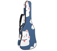 Bolsa de guitarra acústica de 42 pulgadas con mochila acolchada gruesa a prueba de golpes para guitarra clásica de Japón Lucky Cat Cherry Blossoms