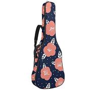Bolsa de guitarra acústica de 42 pulgadas con mochila acolchada gruesa a prueba de golpes para guitarra clásica Bass Folk Cute Floral Flower