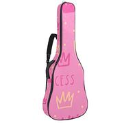 Bolsa de guitarra acústica de 42 pulgadas con mochila acolchada gruesa a prueba de golpes para guitarra clásica Bass Folk Pink Princess Crown Cute