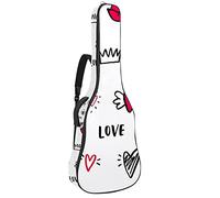 Bolsa de guitarra acústica de 42 pulgadas con mochila acolchada gruesa a prueba de golpes para guitarra clásica Bass Folk Princess Cute Crown Love