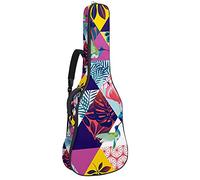 Bolsa de guitarra acústica de 42 pulgadas con mochila acolchada gruesa a prueba de golpes para guitarra clásica Bass Folk Flamingo Geometry Bird