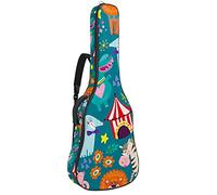 Bolsa de guitarra acústica de 42 pulgadas con mochila acolchada gruesa a prueba de golpes para guitarra clásica Bass Folk Animal Zebra Elephant Pig