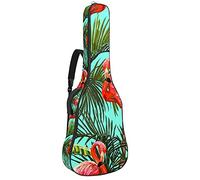 Bolsa de guitarra acústica de 42 pulgadas con mochila acolchada gruesa a prueba de golpes para guitarra clásica Bass Folk Flamingo verde tropical