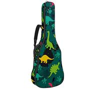 Bolsa de guitarra acústica de 42 pulgadas con mochila acolchada gruesa a prueba de golpes para guitarra clásica Bass Folk dinosaurio huella verde