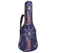Bolsa de guitarra acústica de 42 pulgadas con mochila acolchada gruesa a prueba de golpes para guitarra clásica Bass Folk vela barco brújula barco
