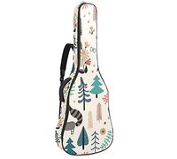 Bolsa de guitarra acústica de 42 pulgadas con mochila acolchada gruesa a prueba de golpes para guitarra clásica Bass Folk Bosque de dibujos animados Animal Brown Bear