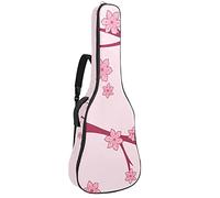 Bolsa de guitarra acústica de 42 pulgadas con mochila gruesa acolchada a prueba de golpes para guitarra clásica Bass Folk japonesa rosa Sakura Cherry Blossom