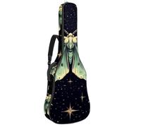 Bolsa de guitarra de tamaño completo, funda de transporte impermeable para guitarras eléctricas acústicas, clásicas, acuarela, bonito búho en invierno, bufanda roja y blanca, Multicolor 10,