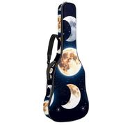 Bolsa de guitarra de tamaño completo, funda de transporte impermeable para guitarras eléctricas acústicas, clásicas, acuarela, bonito búho en invierno, bufanda roja y blanca, Multicolor 07,