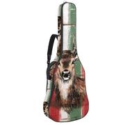 Bolsa de guitarra de tamaño completo, funda de transporte impermeable para guitarras eléctricas acústicas, clásicas, bastones de caramelo de Navidad y copos de nieve, Multicolor 04, 42.9x16.9x4.7 in,