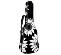 Bolsa de guitarra de tamaño completo, funda de transporte impermeable para guitarras eléctricas acústicas clásicas, patrón de girasoles amarillos de acuarela, Multicolor 06, 42.9x16.9x4.7 in, Mochila