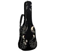 Bolsa de guitarra de tamaño completo, funda de transporte impermeable para guitarras eléctricas acústicas, clásicas, acuarela, bonito búho en invierno, bufanda roja y blanca, Multicolor 09,