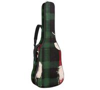 Bolsa de guitarra de tamaño completo, funda de transporte impermeable para guitarras eléctricas acústicas, clásicas, bastones de caramelo de Navidad y copos de nieve, Multicolor 07, 42.9x16.9x4.7 in,