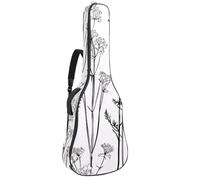 Bolsa de guitarra de tamaño completo, funda de transporte impermeable para guitarras eléctricas acústicas clásicas, flores de margaritas blancas y negras, Multicolor 06, 42.9x16.9x4.7 in, Mochila