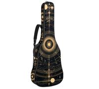 Bolsa de guitarra de tamaño completo, funda de transporte impermeable para guitarras eléctricas acústicas, clásicas, acuarela, bonito búho en invierno, bufanda roja y blanca, Multicolor 05,