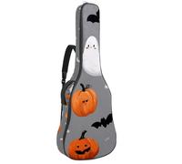 Bolsa de guitarra de tamaño completo, funda de transporte impermeable para guitarras eléctricas acústicas clásicas, estilo nocturno de fantasmas sobre fondo morado, Multicolor 06, 42.9x16.9x4.7 in