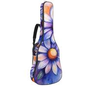 Bolsa de guitarra de tamaño completo, funda de transporte impermeable para guitarras eléctricas acústicas, clásicas, acuarela, bonito búho en invierno, bufanda roja y blanca, Multicolor 03,