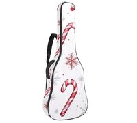 Bolsa de guitarra de tamaño completo, funda de transporte impermeable para guitarras eléctricas acústicas, clásicas, bastones de caramelo de Navidad y copos de nieve, Multicolor 01, 42.9x16.9x4.7 in,