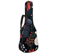 Bolsa de guitarra de tamaño completo, funda de transporte impermeable para guitarras eléctricas acústicas clásicas, flores de margaritas blancas y negras, Multicolor 04, 42.9x16.9x4.7 in, Mochila