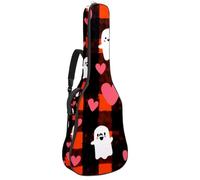 Bolsa de guitarra de tamaño completo, funda de transporte impermeable para guitarras eléctricas acústicas clásicas, estilo nocturno de fantasmas sobre fondo morado, Multicolor 02, 42.9x16.9x4.7 in