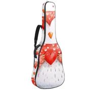 Bolsa de guitarra de tamaño completo, funda de transporte impermeable para guitarras eléctricas acústicas, clásicas, acuarela, bonito búho en invierno, bufanda roja y blanca, Multicolor 01,