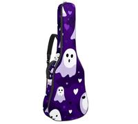 Bolsa de guitarra de tamaño completo, funda de transporte impermeable para guitarras eléctricas acústicas clásicas, estilo nocturno de fantasmas sobre fondo morado, Multicolor 03, 42.9x16.9x4.7 in