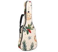 Bolsa de guitarra de tamaño completo, funda de transporte impermeable para guitarras eléctricas acústicas, clásicas, bastones de caramelo de Navidad y copos de nieve, Multicolor 09, 42.9x16.9x4.7 in,