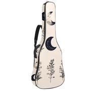 Bolsa de guitarra de tamaño completo, funda de transporte impermeable para guitarras eléctricas acústicas, clásicas, acuarela, bonito búho en invierno, bufanda roja y blanca, Multicolor 08,