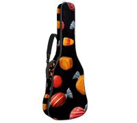 Bolsa de guitarra de tamaño completo, funda de transporte impermeable para guitarras eléctricas acústicas clásicas, estilo nocturno de fantasmas sobre fondo morado, Multicolor 04, 42.9x16.9x4.7 in