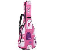 Bolsa de guitarra de tamaño completo, funda de transporte impermeable para guitarras eléctricas acústicas clásicas, estilo nocturno de fantasmas sobre fondo morado, Multicolor 10, 42.9x16.9x4.7 in