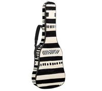 Bolsa de guitarra de tamaño completo, funda de transporte para bajo eléctrico, guitarra clásica, arte bohemio, rayas blancas y negras, Multicolor 01, 42.9x16.9x4.7 in, Mochila informal