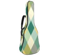 Bolsa de guitarra de tamaño completo, funda de transporte para bajo eléctrico, guitarra clásica, elegante hoja dorada sobre un fondo verde azulado profundo, Multicolor 03, 42.9x16.9x4.7 in, Mochila
